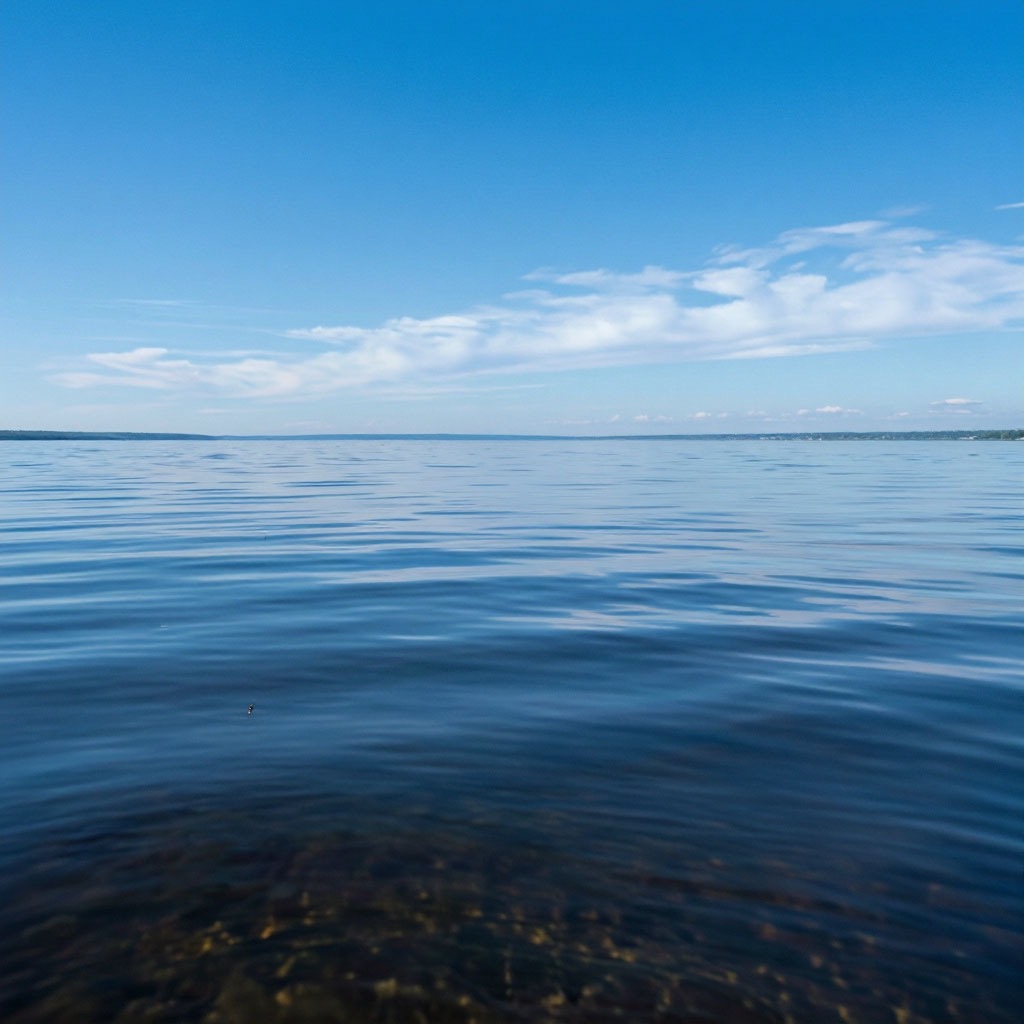 Alt: спокойная вода реки в августе