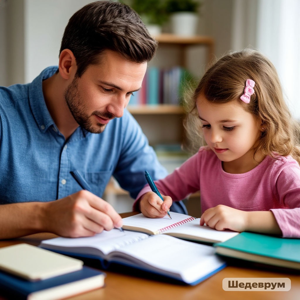 Alt: родители помогают детям с уроками