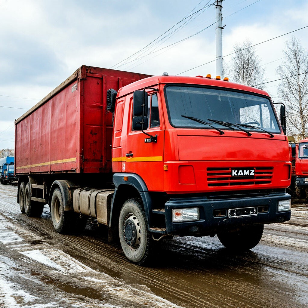 Студенты работают на КАМАЗе