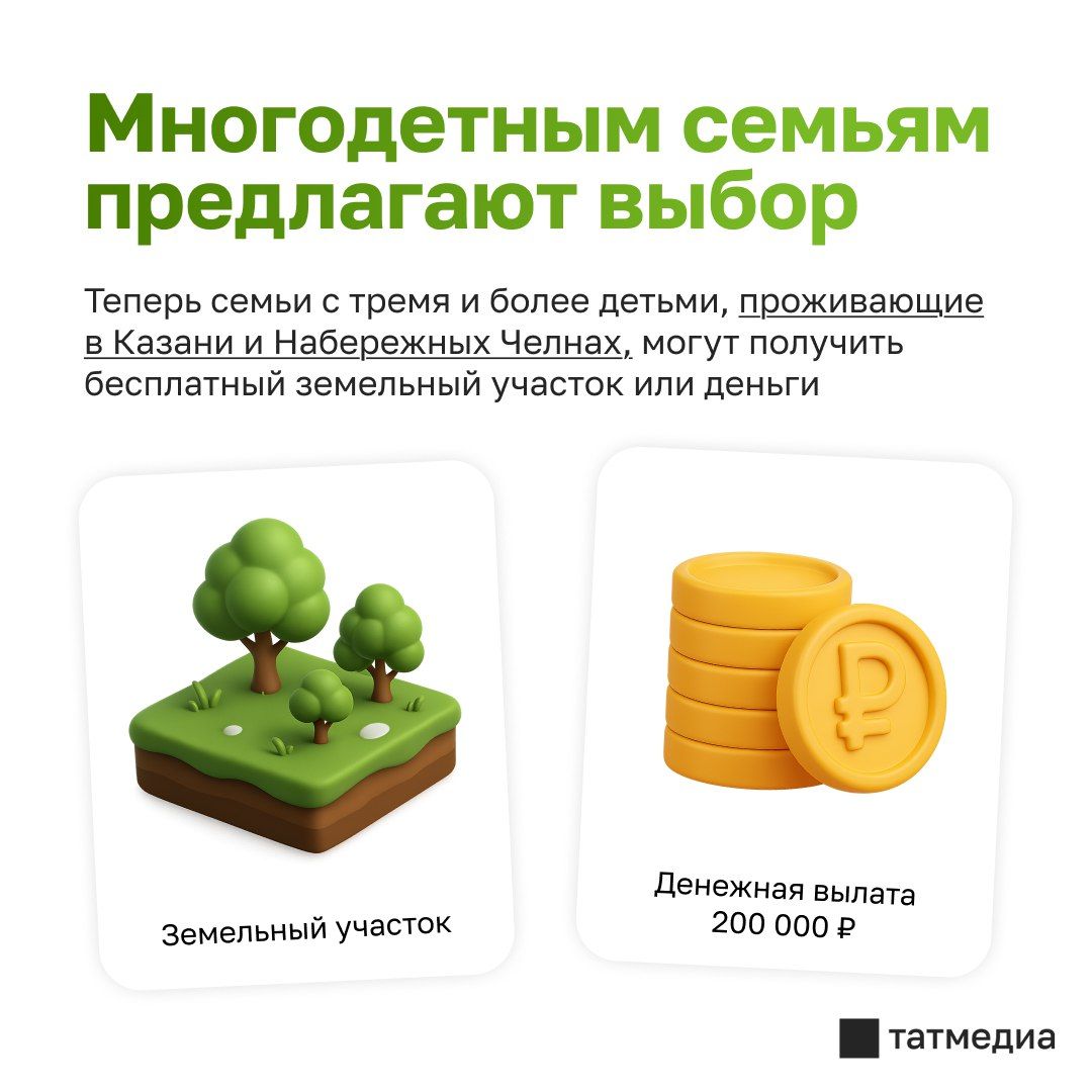В Татарстане расширяют поддержку многодетных семей: теперь можно выбрать