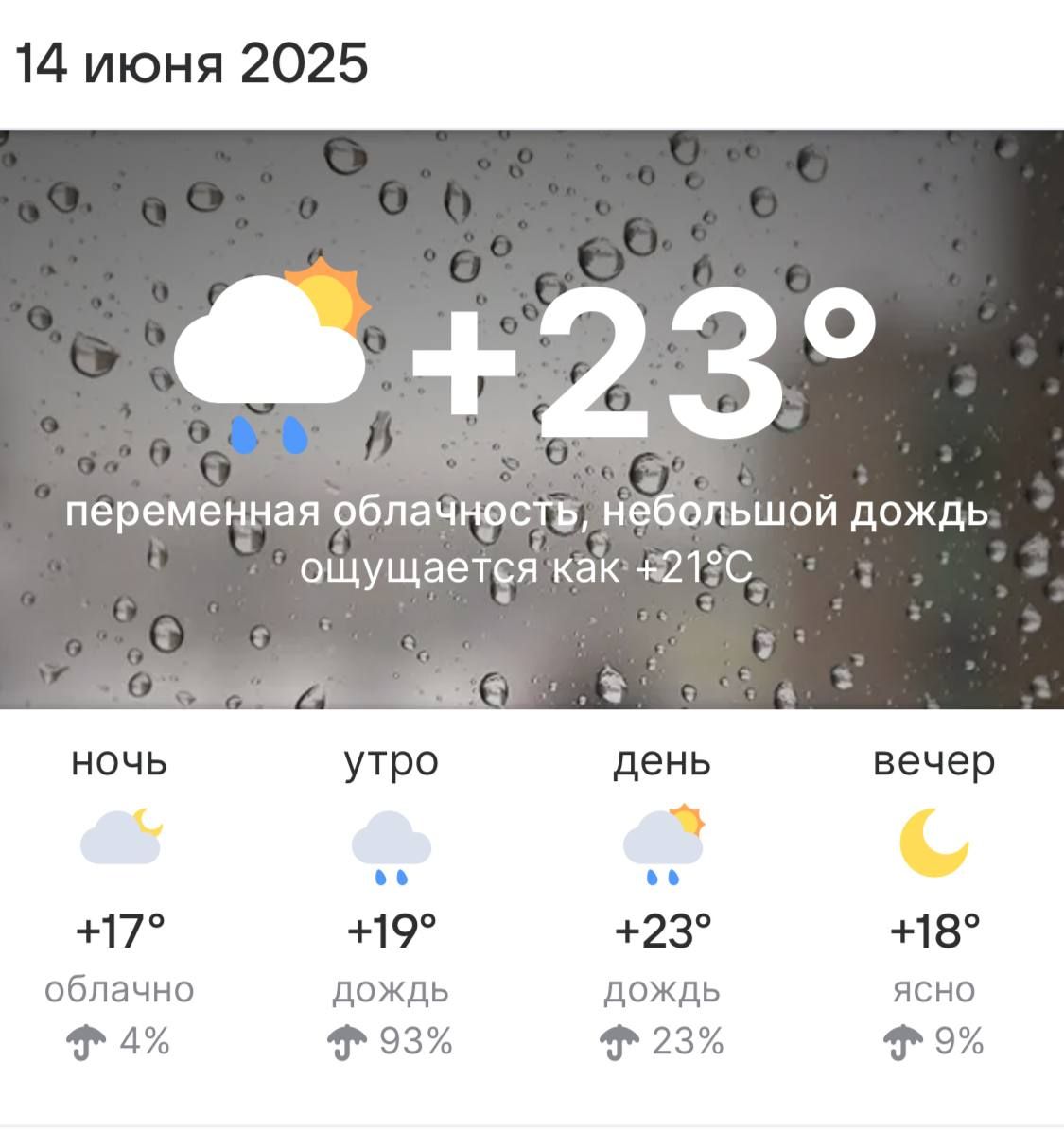 Погода в Высокогорском районе 14 июня