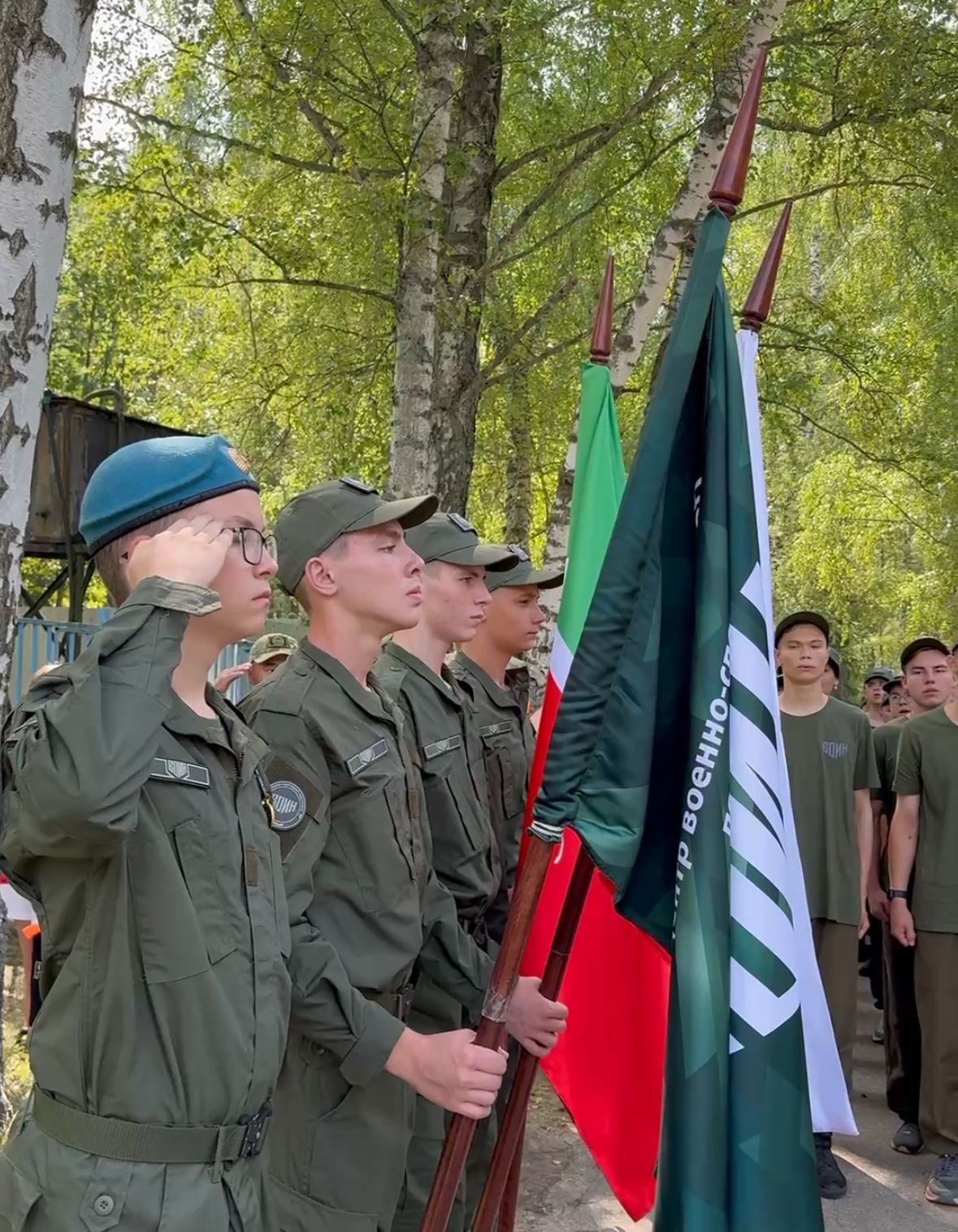 Открытие военно – спортивной смены «Время юных героев» в лагере «Чайка»