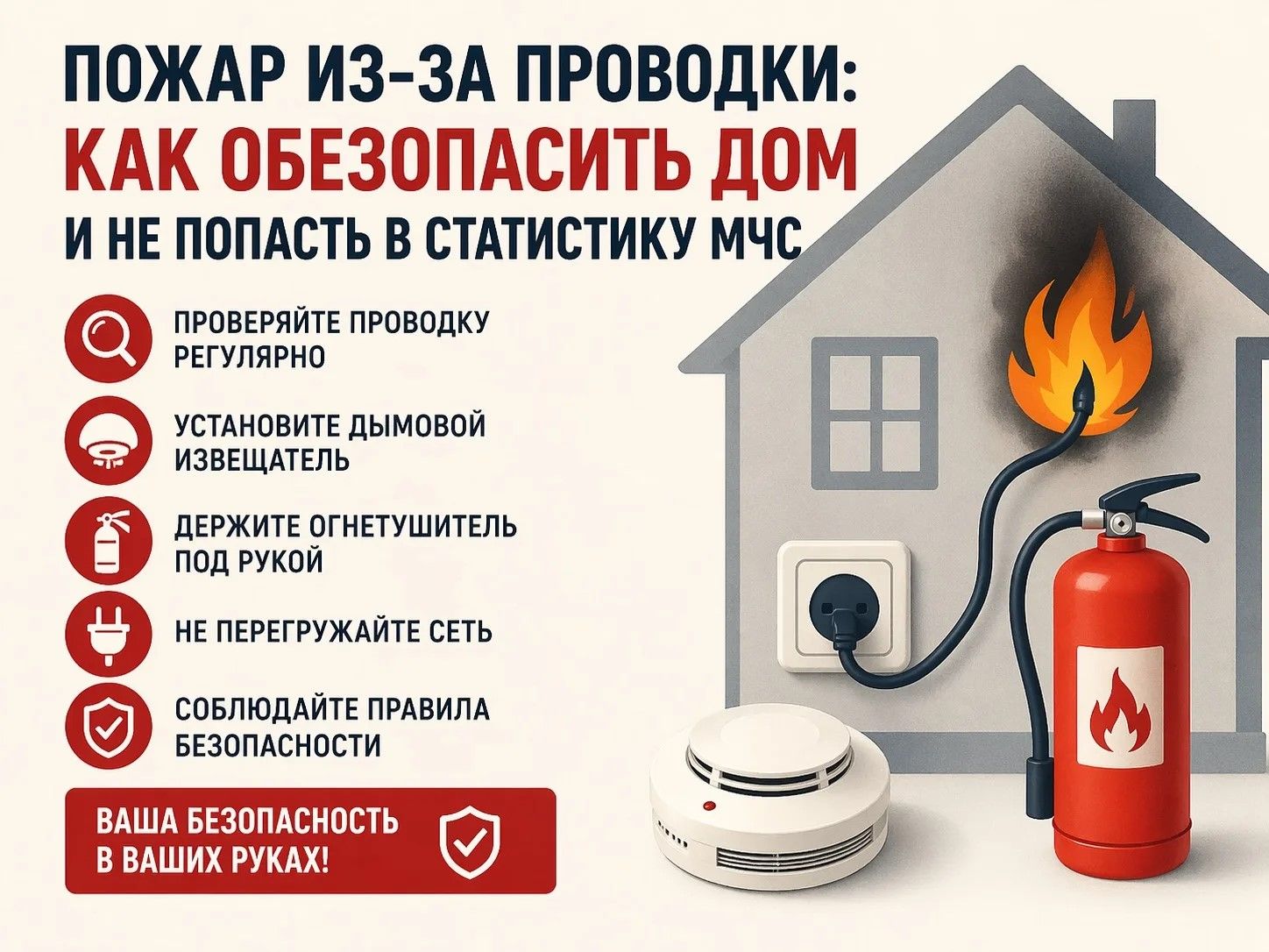 Пожар из‑за проводки: как обезопасить дом и не попасть в статистику МЧС