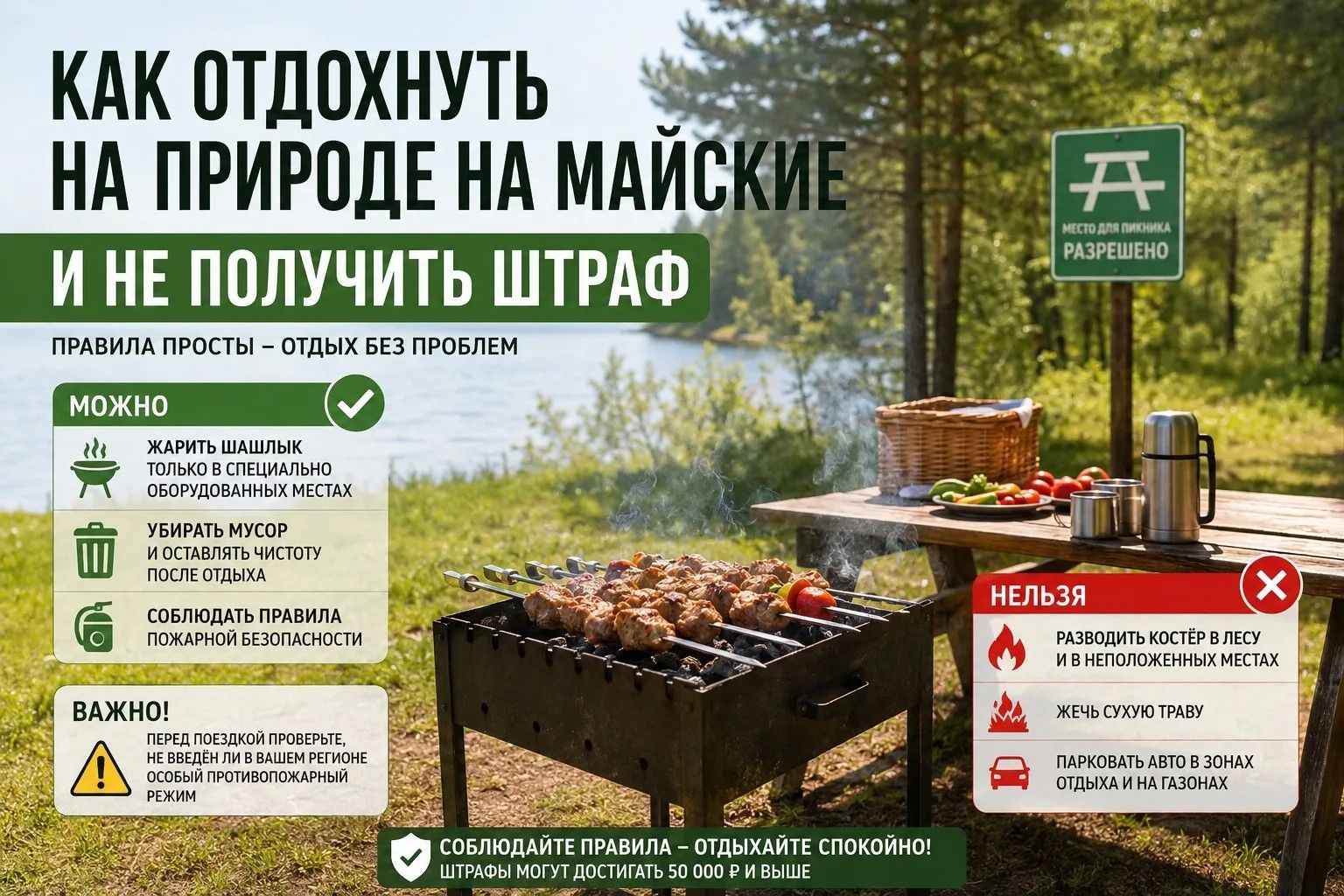 Как отдохнуть на природе на майские праздники и не получить штраф