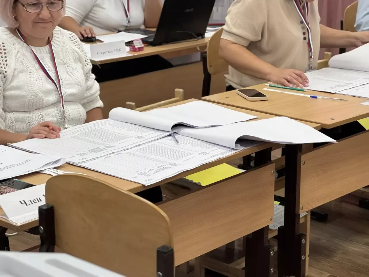 Жители деревни Калинино принимают участие в голосовании на выборах