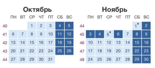 Ноябрь порадует татарстанцев двумя «мини-отпусками»