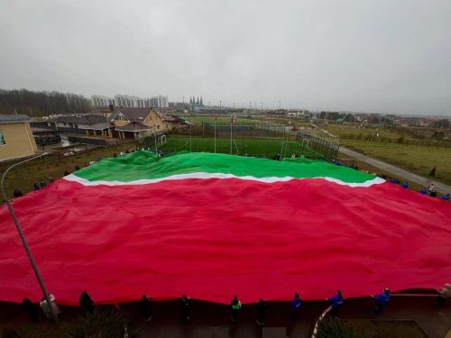 Масштабная акция ко Дню флага Татарстана прошла в ВСОШ №4