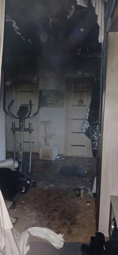 В посёлке Дачное ликвидирован пожар в квартире на первом этаже