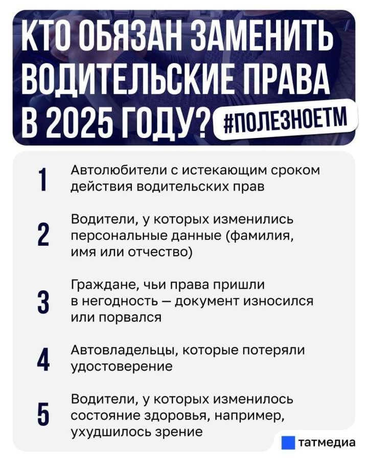Кому нужно поменять водительские права в Татарстане