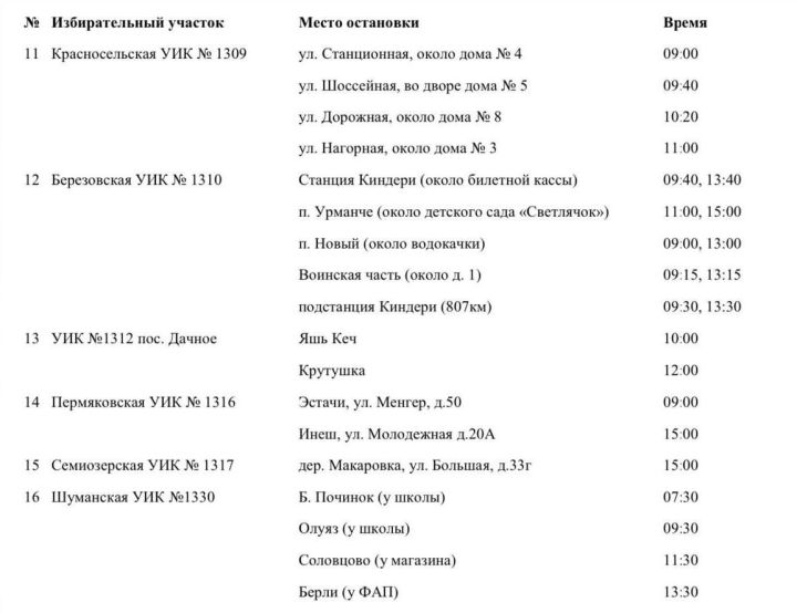 В Высокогорском районе запустят автобусы к избирательным участкам