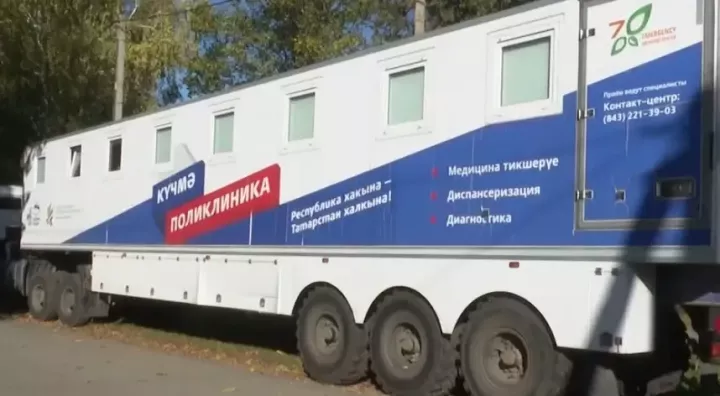 Мобильный медкомплекс начал работу в селе Шапши в Татарстане