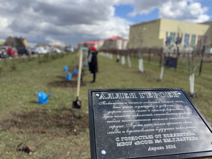 В школе Высокогорского района открыли Аллею героев