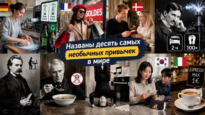Названы десять самых необычных привычек в мире