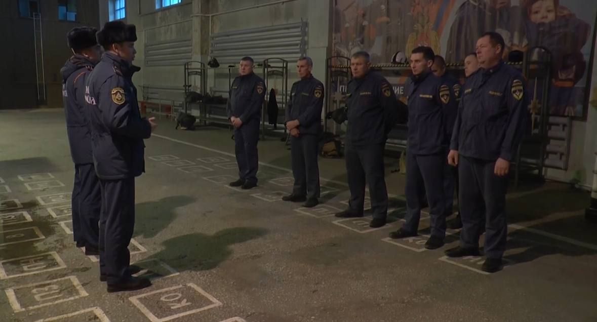Пожарно-тактические учения в ледовом дворце «Биектау»